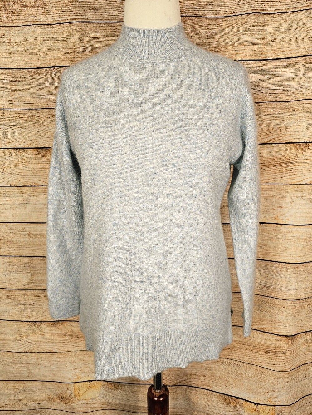 L.L. Bean 100% Recycled Cashmere Mock Neck Sweater Size Large
